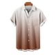 thumbnail image 1 of Blusa y camisa de manga corta con cuello vuelto para hombre, blusa informal de moda con cuello vuelto, estampado degradado, camisa de manga corta con botones, blusa de poliéster para hombre, 1 of 4