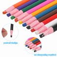 thumbnail image 3 of Uxcell 6.77'' x 0.33'' Peel-Off China Markers Grease Wax Pencils Wood for Glass Garments Vinyl Metal 12 Pcs Purple, 3 of 5