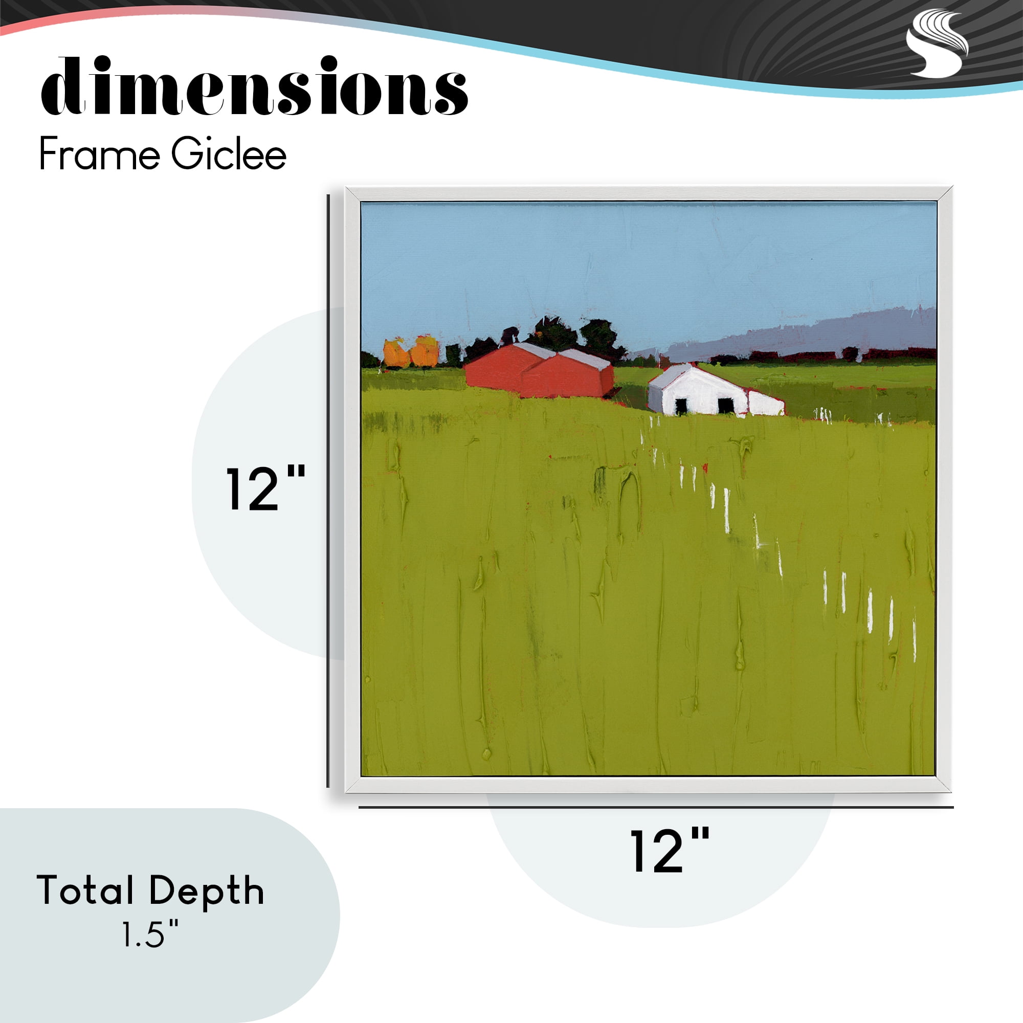 Pastoral Fence Line White Framed Giclee Art, design by Ruth LaGue
