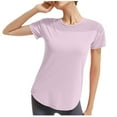 thumbnail image 3 of ZyeKqe Workout T Shirts for Women Short Sleeve Athletic Shirts Crewneck Yoga Tops Loose Fitting, 3 of 4