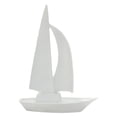 thumbnail image 1 of Escultura de velero minimalista de resina para el hogar, figura decorativa artística. Blanco, 1 of 9