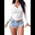 thumbnail image 2 of Camisas de Larga para Mujer, Ropa de Otoño, Blusas Henley, Blusas Informales de Negocios Acanaladas, Conjuntos de Moda. L, 2 of 8