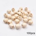 thumbnail image 4 of KLKCMS Large Hole Wooden Beads Wood Loose Beads Beads for Threading Beige, 4 of 9