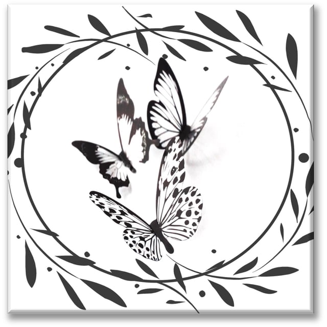 Cuadro Canvas Listo Para Colgar Pixtreats Mariposas Con Flores 40X40 cm