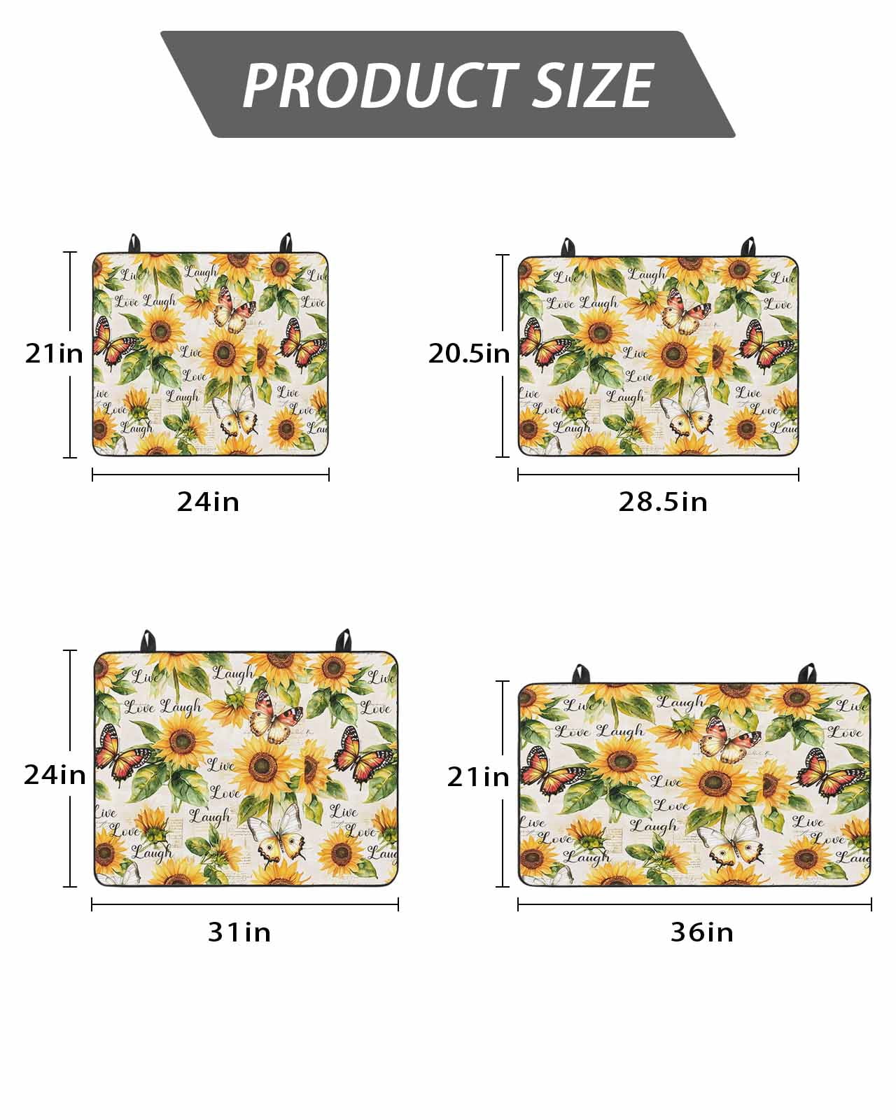 Stove Top Covers for Electric Stove, Sunflower Glass Stovetop Cover Protector, Summer Botanical Vintage Spring Floral Butterfly Induction Cooktop Protector Oven Mat for Kitchen Countertop 24"x21"