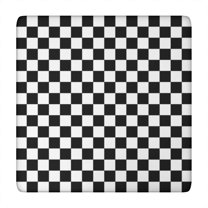 Black and White Checkered Pattern Square Fitted Tablecloth with Elastic Edge,Square Table Cover,Washable Elastic Table Cover for Home Kitchen Party Decor 34"x34"