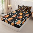 thumbnail image 2 of Erosebridal Cute Capybara Zipper Twin Comforter Sets with Fitted Sheet and 2 Pillowcases,Cute Stars Dot Pattern Zipper Bedding Set For Girls,Black Reversible,4pcs, 2 of 7
