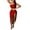 Red, variant on Hvot&aat Women's Summer Two-Piece Solid One Shoulder Tops And Slitted Skirt Dress Set Suit Twist Swimsuit Wrap Skirt