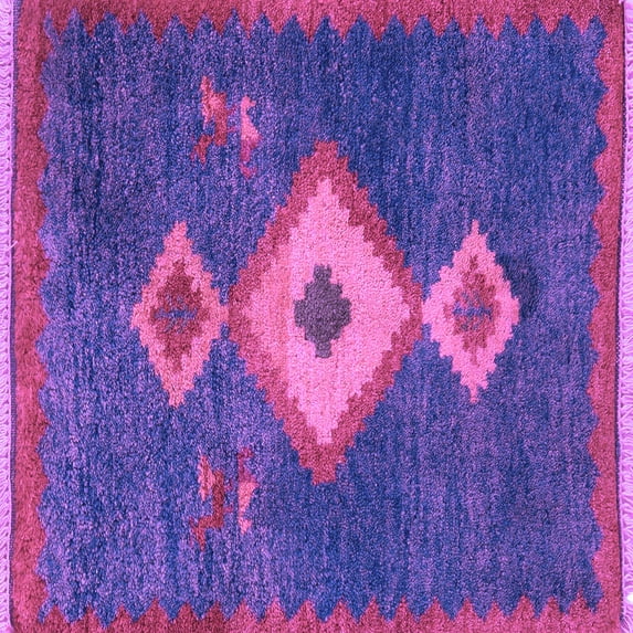 Ahgly Company Indoor Square Southwestern Purple Country Area Rugs, 8' Square