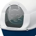 thumbnail image 3 of Cat Litter Box Easy to Clean Pan Kitten with Scatter Shield Splash Proof with Door Blue, 3 of 8