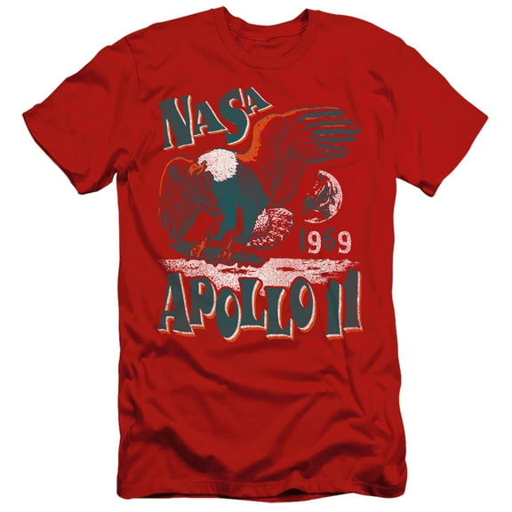 Nasa Apollo 11 Adult 30/1 T-Shirt Red