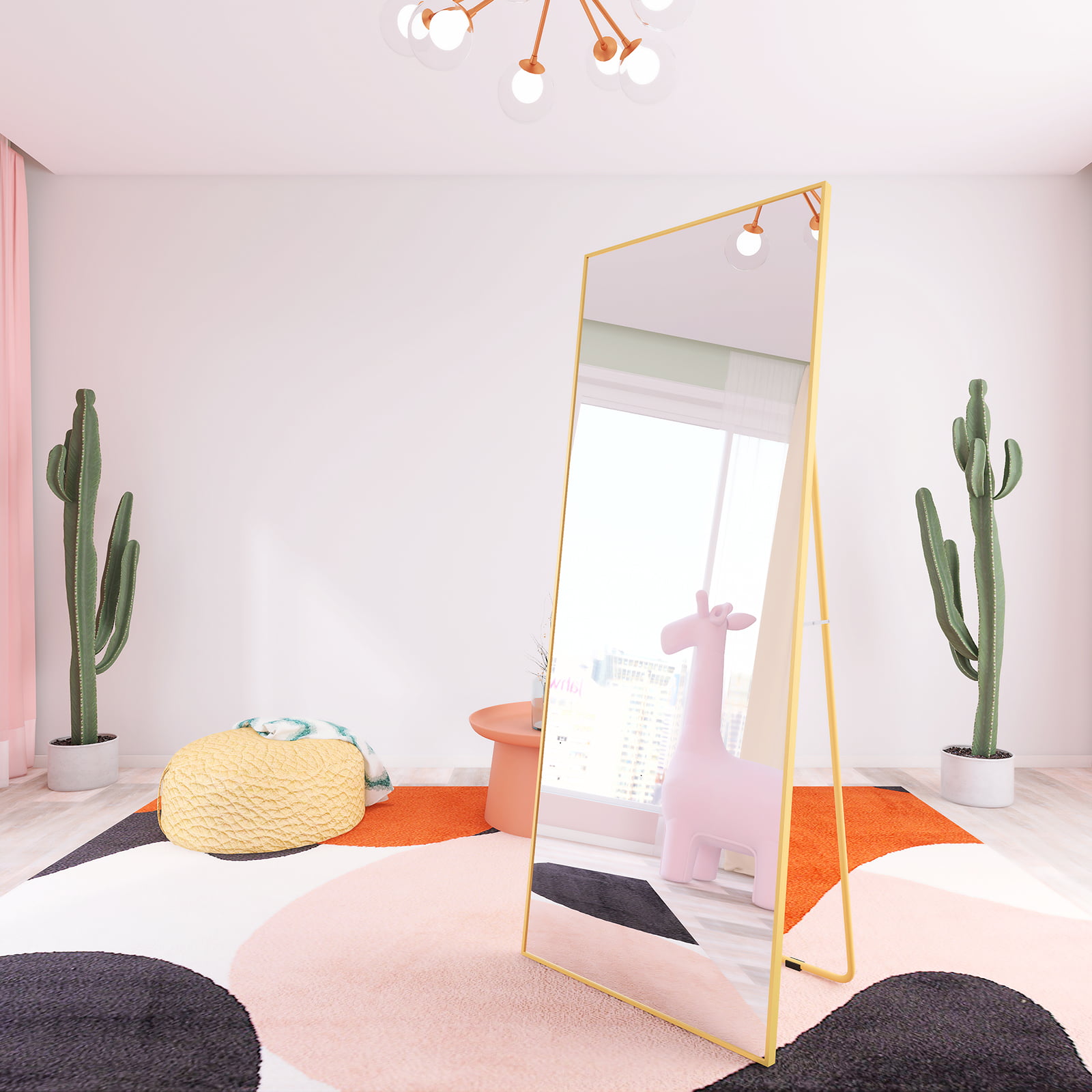 Dropship Full Length Mirror, Floor Mirror With Stand,Wall-Mounted Dressing  Mirror , Bedroom Mirror With Aluminium Frame 65x22, Gold to Sell Online  at a Lower Price