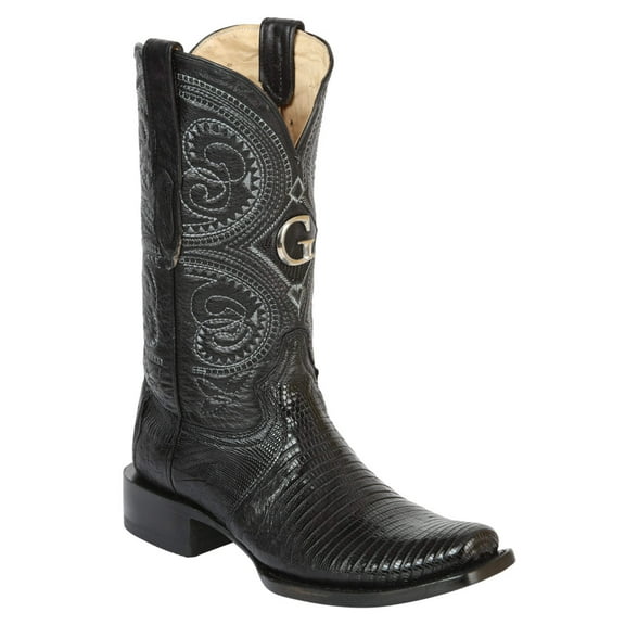 El General Men's Exotic Lizard Cowboy Boots - Black 45512