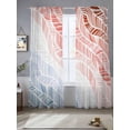 thumbnail image 2 of Ombre Orange Blue Sheer Curtains 96 Inch Length 2 Panels Set Window Treatments, Summer Coastal Ocean Sea Beach Wave Rod Pocket Semi Curtains for Living Room/Bedroom/Kitchen Décor, 104"W x 96"L, 2 of 7