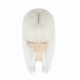 thumbnail image 2 of Peluca de cosplay, pelo sintético, largo y blanco, 66 cm, para Halloween, 2 of 3