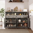 thumbnail image 3 of Vabches 51'' Large Sideboard Buffet Cabinet, Farmhouse Kitchen Buffet Cabinet with Charging Station, Storage Drawers and Adjustable Shelf, Wood Coffee Bar Cabinet for Living Room, 3 of 8