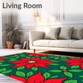 thumbnail image 2 of ODIKA 2'x3' Machine Washable Non-Slip Area Rug, Joyful Poinsettia Bloom Latch Kit Sofa Pillow Project High Traffic Rug, Red, 647905, 2 of 7