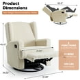 thumbnail image 2 of UIXE Swivel Glider Recliner Chairs Set of 2, Boucle High Back Accent Chair Nursery Rocker for Living Room, Upholstered Manual Reclining Sofa Seating with Deep Seat, Cream, 2 of 8