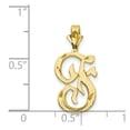 thumbnail image 3 of Diamond2Deal 10K Yellow Gold Grooved Letter F Initial Pendant for Women, 3 of 5