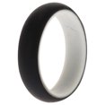 thumbnail image 1 of Anillo de Boda de Silicona de 2 Capas - Blanco-Negro de ROQ para Mujer - Anillo de 7 mm, 1 of 1
