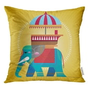 STOAG Wedding Royal Elephant Ancient Architecture Building Cafe Cartoon Throw Pillowcase Cushion Case Cover 16x16 inch