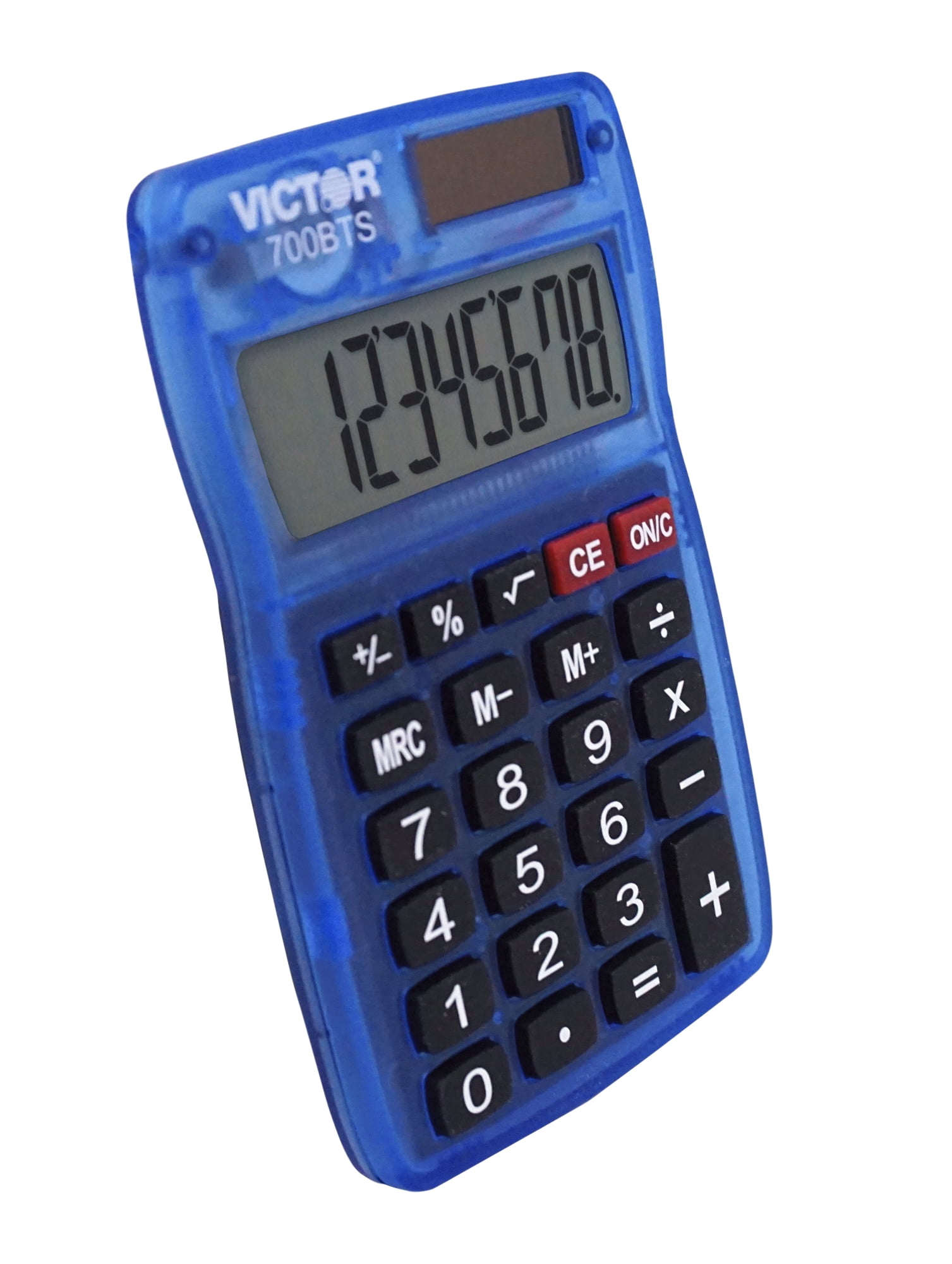 Victor Technology 700BTS 8-Digit Solar/Battery Pocket Calculator, Assorted Translucent Colors