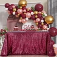 thumbnail image 4 of Mantel B-COOL con lentejuelas para mesa redonda, 90 x 132 cm, color burdeos, 4 of 7