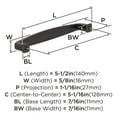 thumbnail image 3 of Amerock Franklin 5-1/16 inch Center-to-Center Oil-Rubbed Bronze Cabinet Pull, 10 Pack, 3 of 4