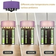 thumbnail image 3 of DingLiLighting 6 Light Flush Mount Ceiling Light Drum Pendant Light Purple Hanging light Fixture for Living Room, Dining, Bedroom, Kitchen, Hallway, 3 of 7