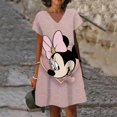 thumbnail image 3 of Nuevos vestidos cortos sexis de verano para fiesta para mujer, vestido con cuello en V y estampado de Mickey Mouse de Disney, vestido hasta la rodilla de manga corta XS-5XL para mujer, 3 of 5