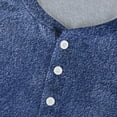 thumbnail image 5 of Inglocry Men's Henley Shirt, Long Sleeve Button Down Tie Dye Soft Cotton Blend Thermal Pullover Top Dark Blue 2XL, 5 of 7