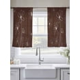 thumbnail image 5 of Brown Sheer Curtains 45 Inch Length 2 Panels Set - Light Filtering Window Treatments, Spring Flora Rod Pocket Semi Curtains for Living Room/Bedroom/Kitchen Décor, 104"W x 45"L, 5 of 7