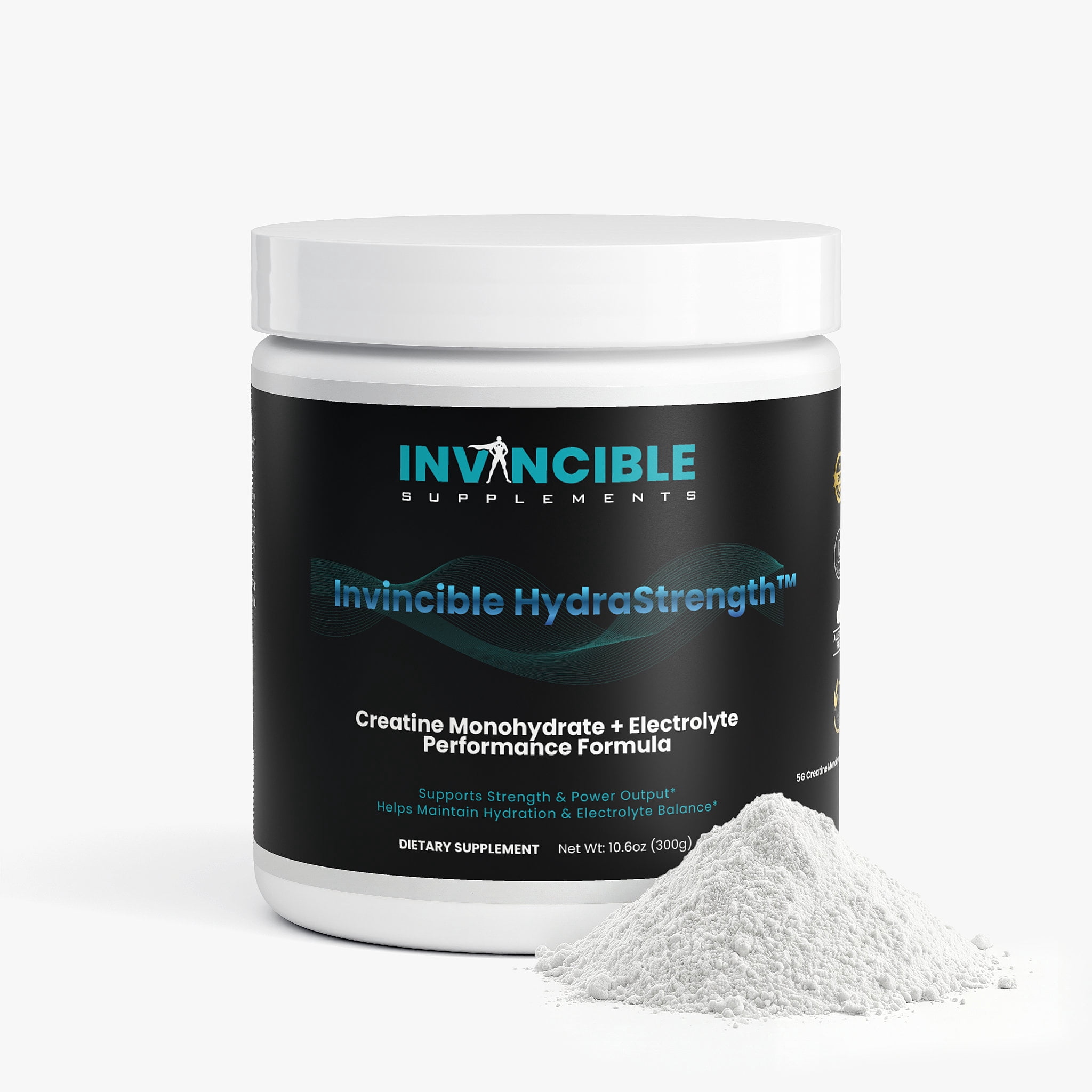 Invincible HydraStrength™ Creatine + Electrolyte Performance Powder – Muscle Strength, Hydration & Recovery Support – Pre/Post Workout Drink Mix
