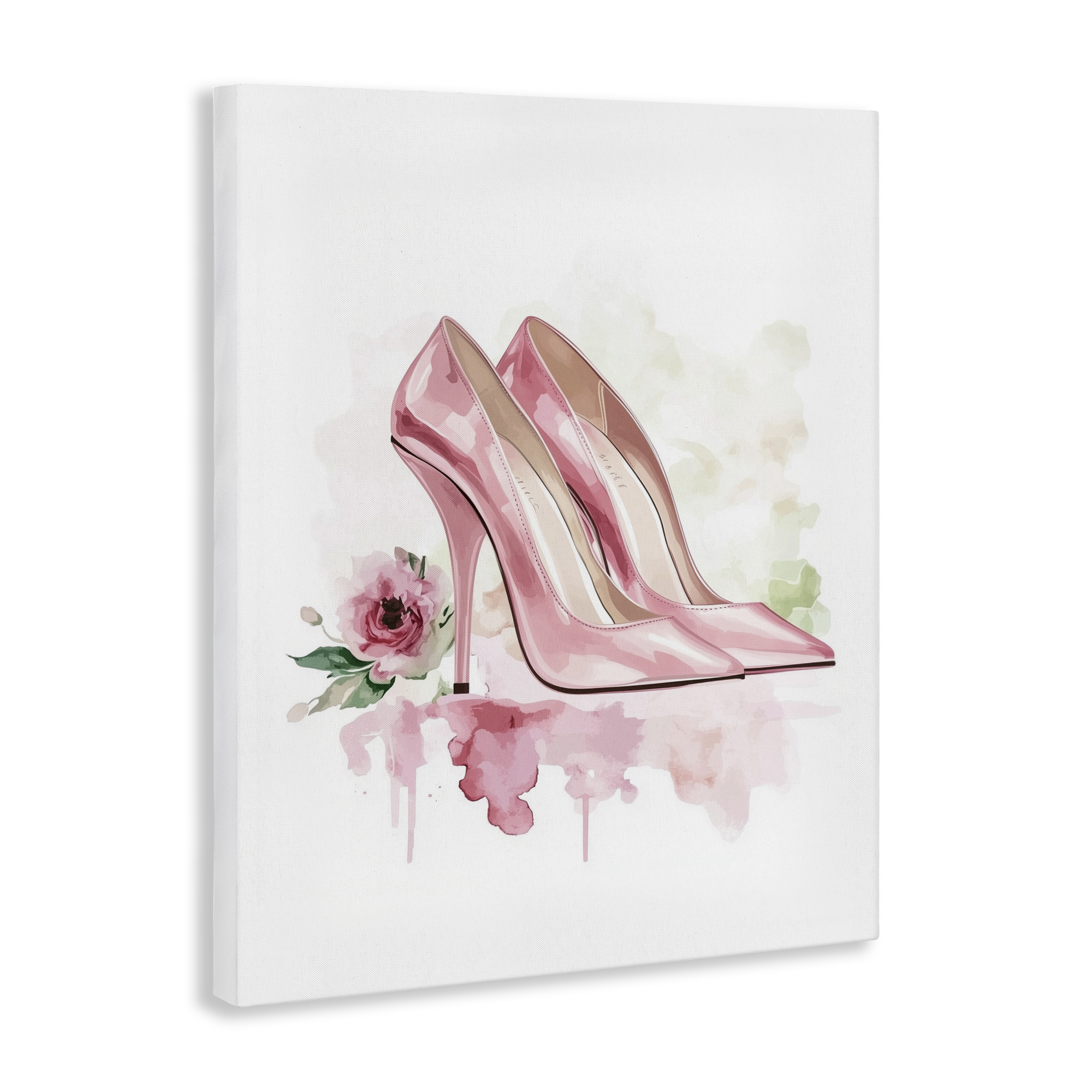 Rosy Pastel Heels Canvas Wall Art, design by Christine Simpson Art