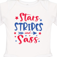 thumbnail image 4 of Inktastic 4th of July Stars Stripes and Sass Blue and Red Stars Girls Long Sleeve Baby Bodysuit, 4 of 5