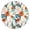 Boho Flora, variant on Round Elastic Tablecloth with Tropical Palm Trees Design - 100% Waterproof, Windproof & Fitted Cover for Outdoor Dining, Picnic, Beach (Orange Sunset Aesthetic)