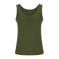 thumbnail image 6 of SNKSDGM Female Women's Tank Tops 3X Ribbed Tank Tops for Women Cropped Built in Bra Shelf Bra Camisoles Adjustable Spaghetti Strap Tank Tops Basic Layer, 6 of 7