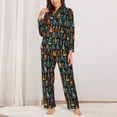 thumbnail image 2 of Pajama Sets for Women 2 Pcs, Colorful Guitar Button Down Long Sleeve Sleepwear Lounge PJ Sets, 2 of 6