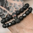 thumbnail image 5 of EOEMY 2Pcs/Set Luxury Men Women Cz Skull Ball Natural Lava Stone Beads Cool Bracelets-2Pcs Skull+Ball, 5 of 8