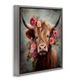 thumbnail image 3 of Stupell Industries Bohemian Cattle with Gerbera Daisies Gray Floating Frame Canvas Art, 25 x 25, by Irena Orlov, 3 of 8