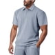 thumbnail image 1 of pstuiky camisetas de hombre, Camiseta informal de verano para hombre, de color liso, con mangas cortas, cremallera y solapa camisetas de hombre xl, 1 of 7