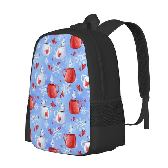 Easygdp coffee love cup winter Mochila de Gran Capacidad Minimalista Ideal para Escuela, Viajes y Uso Diario