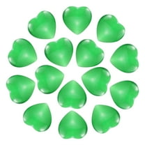 Uxcell 15 Pcs Natural Heart Shaped Crystal Stone, 0.6 Inch Mini Polished Love Gemstone Crystal, Pocket Rock Engraved Worry Stones for Women Gifts Meditation, Bright Green