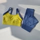 thumbnail image 5 of Conjunto de Yoga integrado con franjas de diferente Color de alta intensidad, 2 uds., ropa interior deportiva, mallas deportivas de cintura alta y levantamiento de cadera, 5 of 6