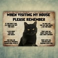 thumbnail image 2 of Cat Metal Tin Sign Cat Wall Art When Visiting My House Please Remember Tin Signs Vintage Funny Black Cat Print Poster Wall Decoration Cat Bathroom Decor Kitchen Artwork 8x12 Inch, 2 of 5