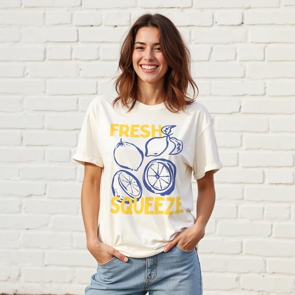 Funny Lemon Shirt, Fresh Squeezed Lemonade Graphic Tee, Make Lemonade Foodie Shirt, Cute Summer Citrus T-Shirt Gift Idea TH1406B14