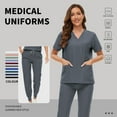 thumbnail image 2 of VIAOLI Women's Jogger Scrub Set -  Soft Stretch V-Neck Top & Elastic Waist Pants Uniform, 8 Colors, 2 of 6
