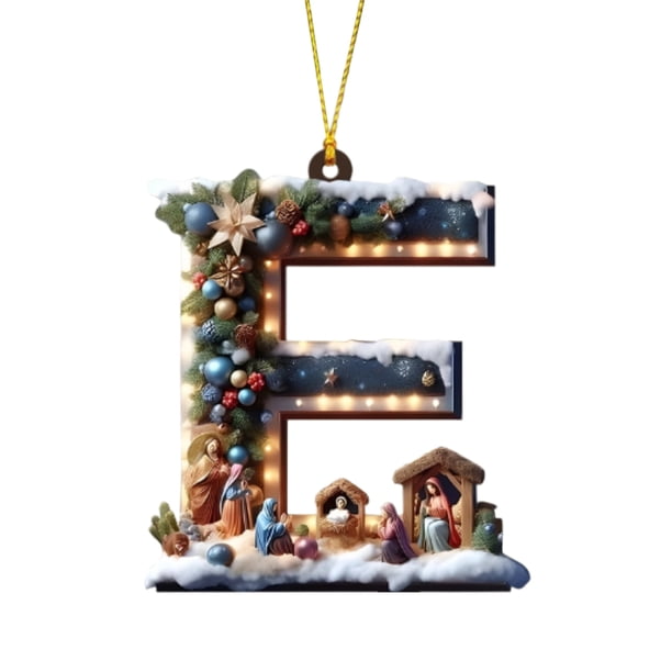 Decoraciones Del Árbol de Navidad 26 Letras Decoración Del Árbol de Navidad Colgante Ornamentos Del Árbol de Navidad Ornamentos de Navidad Personalizados Decoración de Navidad Decoración Colgante Del