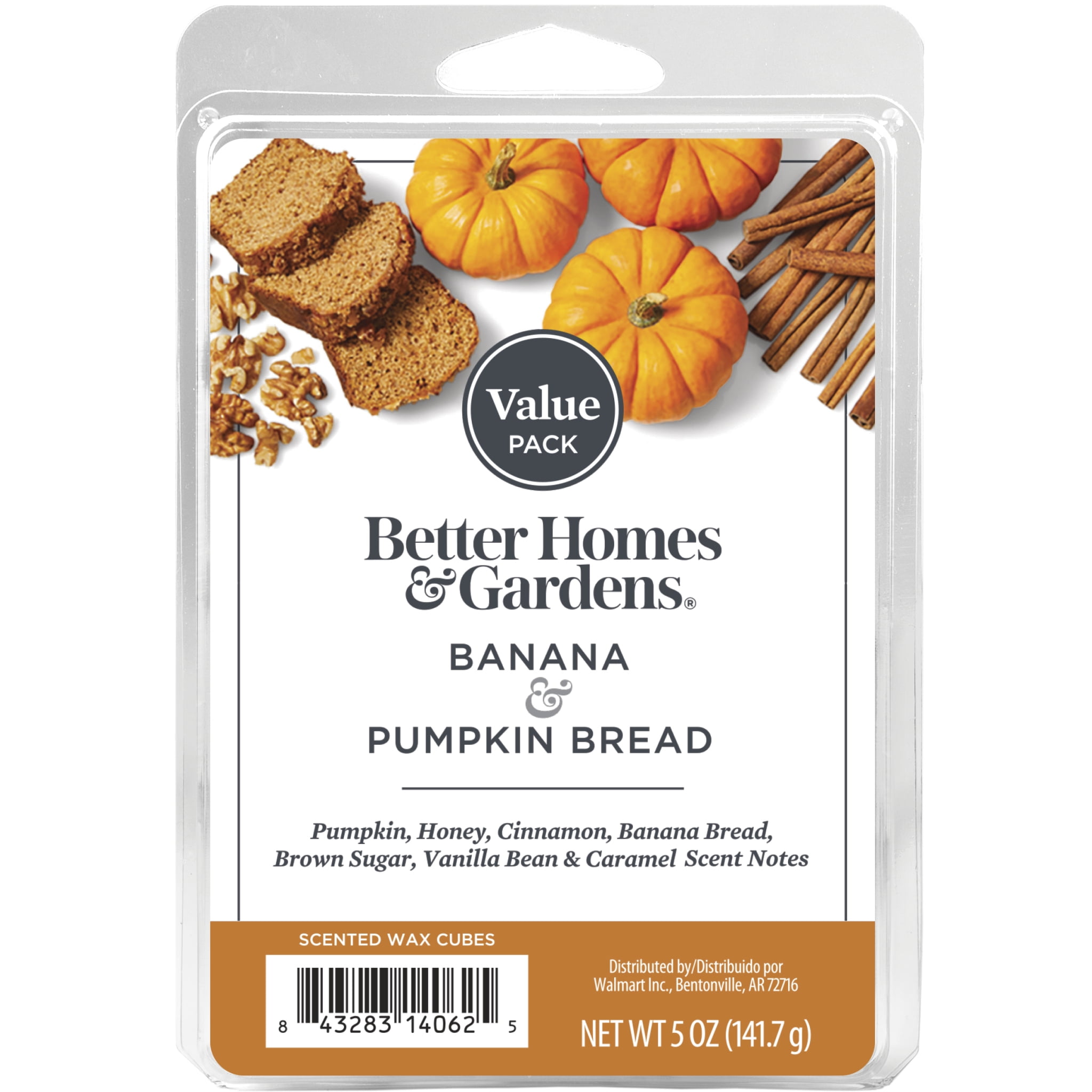 Banana Pumpkin Bread Scented Wax Melts, Better Homes & Gardens, 5 oz (Value)