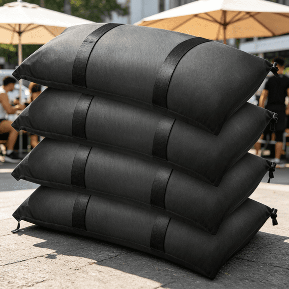 200 lbs Fillable Sandbags for Umbrella Base, 4 Packs Heavy Duty Outdoor Weight Bags for Patio Umbrella Stand, Garden Furniture & Trampoline